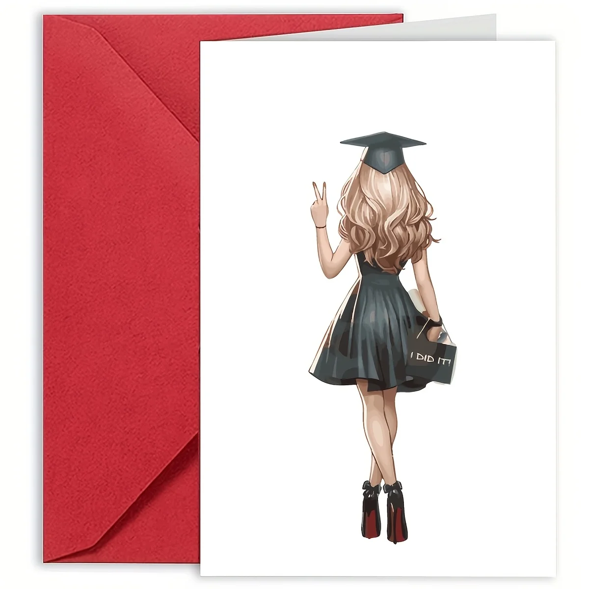 Cute graduation cap back illustration, suitable for celebrating graduation, promotion or new job achievements