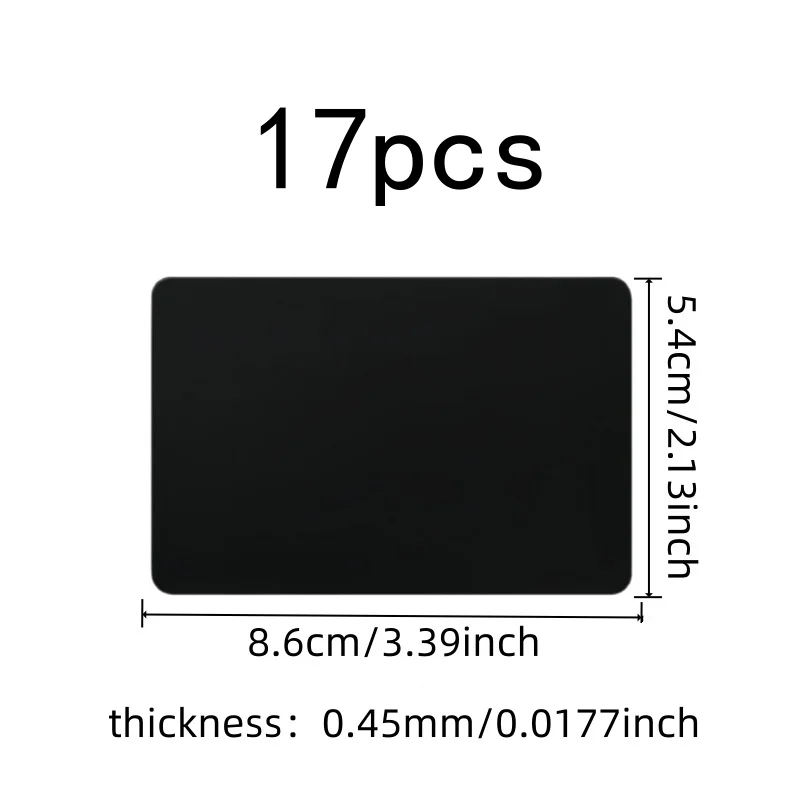 17 pcs 0.45mm Anodized Aluminum Tags, Sublimation Printing, Perfect for Laser Marking, Durable Scratch Resistant