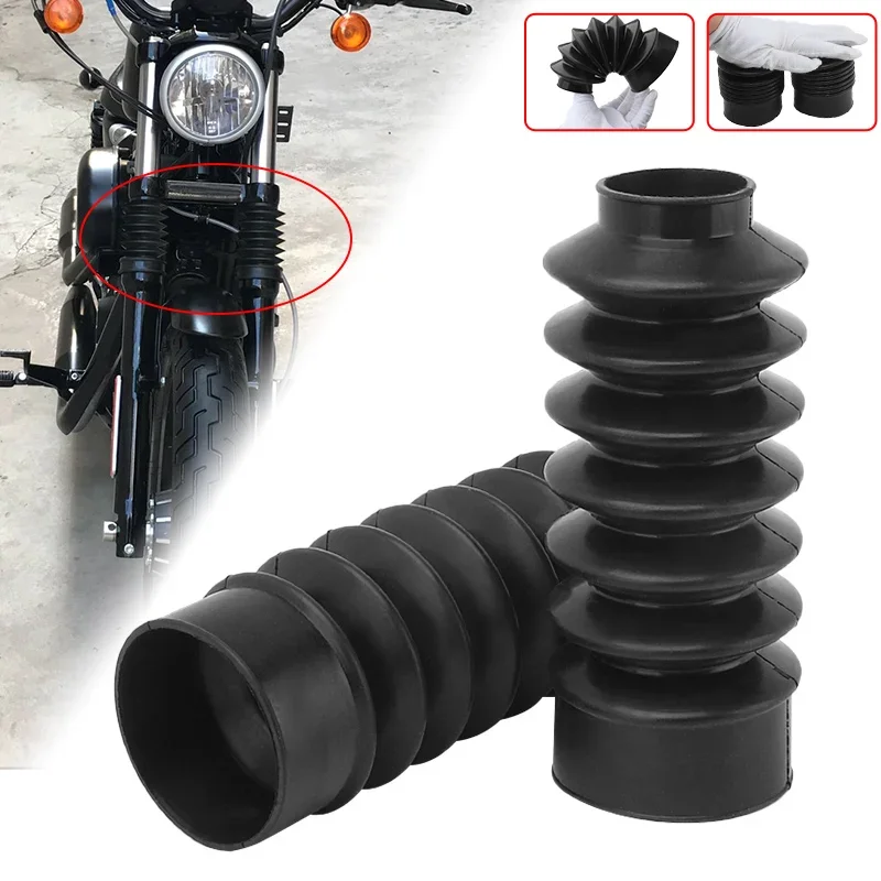 39mm Motorcycle Rubber Front Long Fork Boots Gators Covers Protection For Harley Dyna FXD Sportster XL883 XL1200 X48 accessories