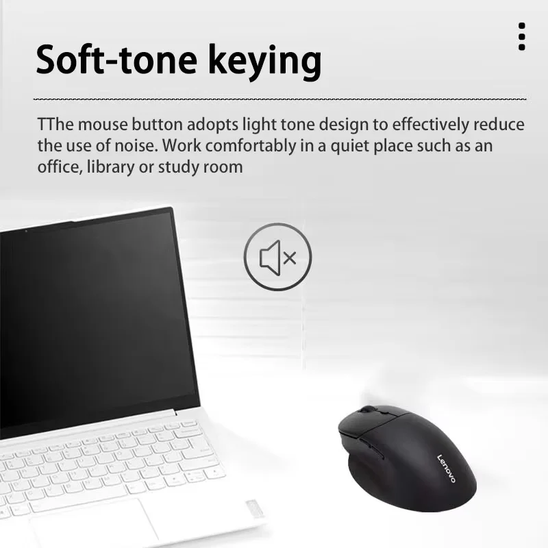 Lenovo M27 Wireless Bluetooth Mouse Soft Tone Mouse Ergonomic Design Right Hand Mouse