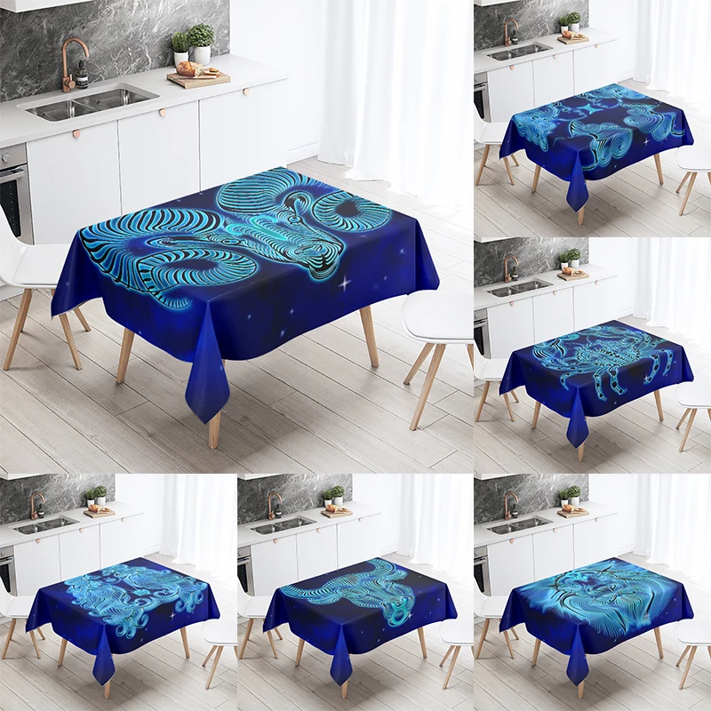 Zodiac  Rectangle Tablecloth Wedding Party Banquet Decoration Birthday Gift Restaurant Table Kitchen Home Decor