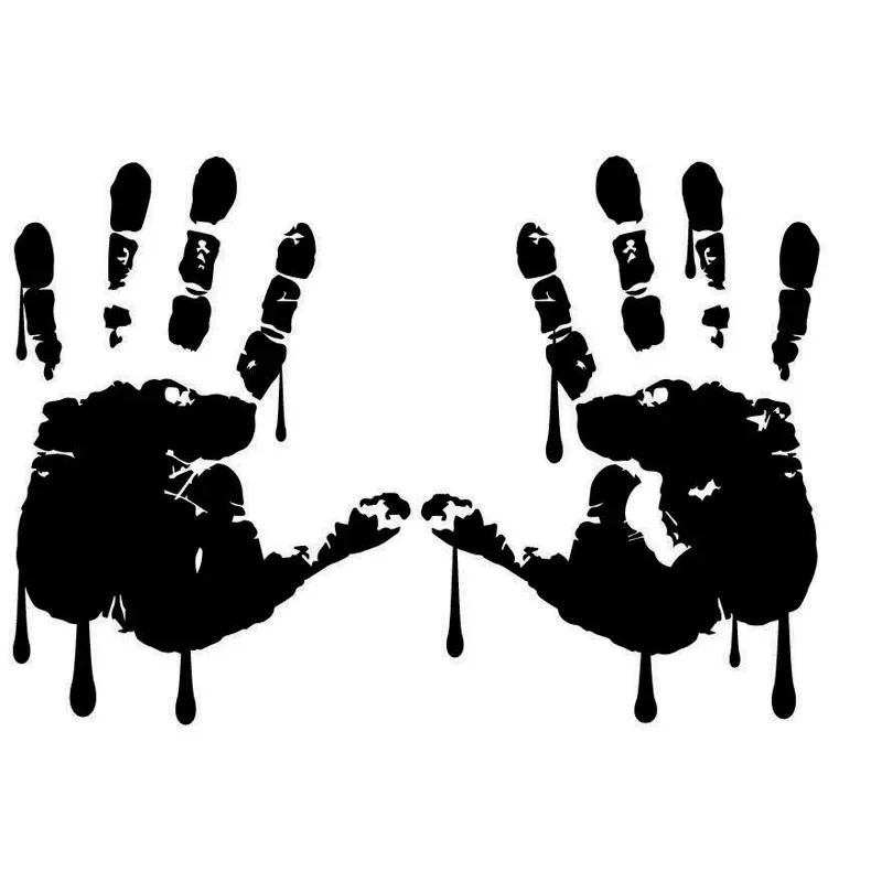 10.5*15CM Zombie Bloody Hand Print Vinyl Car Sticker for Proton Dacia Dodge Challenger RAM Auto Rear Windshield Side Door Decals