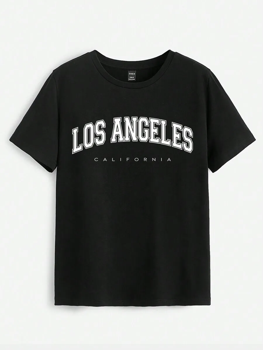 Vintage New York Los Angeles T Shirt 3 Pcs Set Women Retro California Varsity Letter Print Tee O Neck Loose Casual Short Sleeve Tops Pack