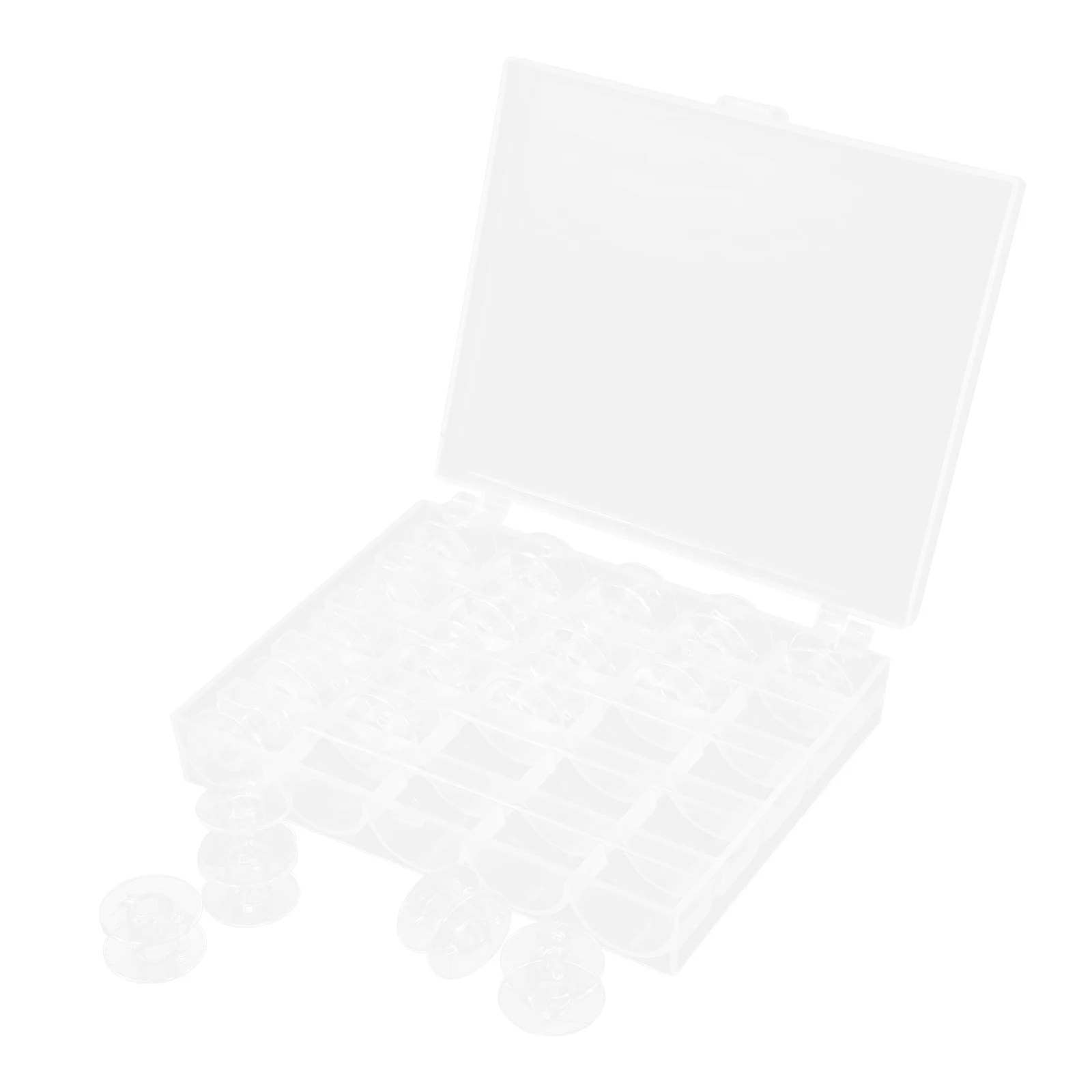 

25 Compartments Clear Plastic Sewing Machine Bobbins Transparent Storage Box Portable Thread Accessories Small Winder Case