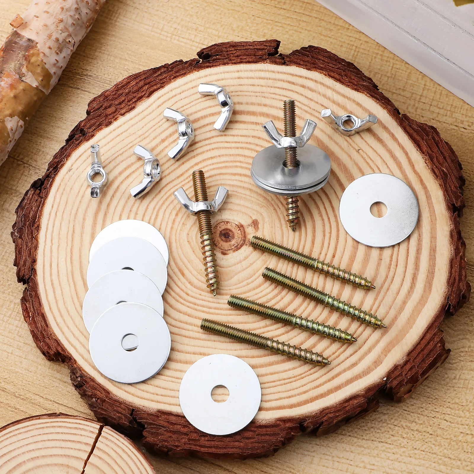 12Sets Perch Mounting Bolts Birdcage Hardware Screw Kit for Cage Stand Gasket Fixing Dual End Stable Connection