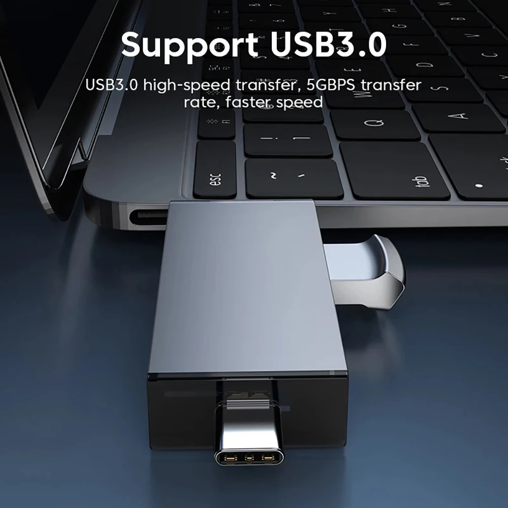 USB 3.0 SD TF-kaartlezer OTG-adapter USB-flashdrive USB3.0 2.0 Micro naar Type C 7-in-1 slimme geheugenkaartlezeraccessoires