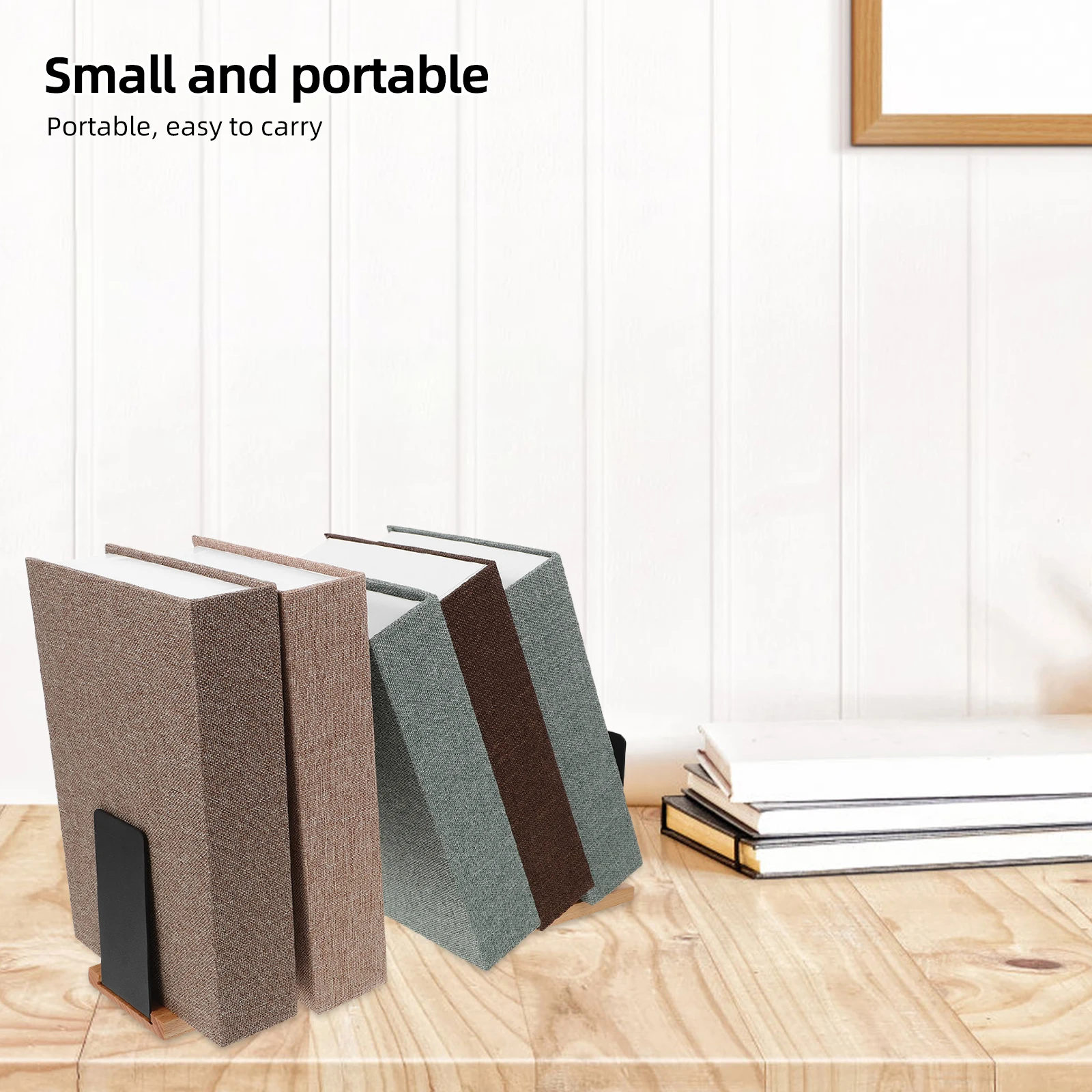 

2pcs Wooden Bookends Wood End Decorative Shelf Organizer Stable Stoppers Home Office Desk Storage Aesthetic Holder Page