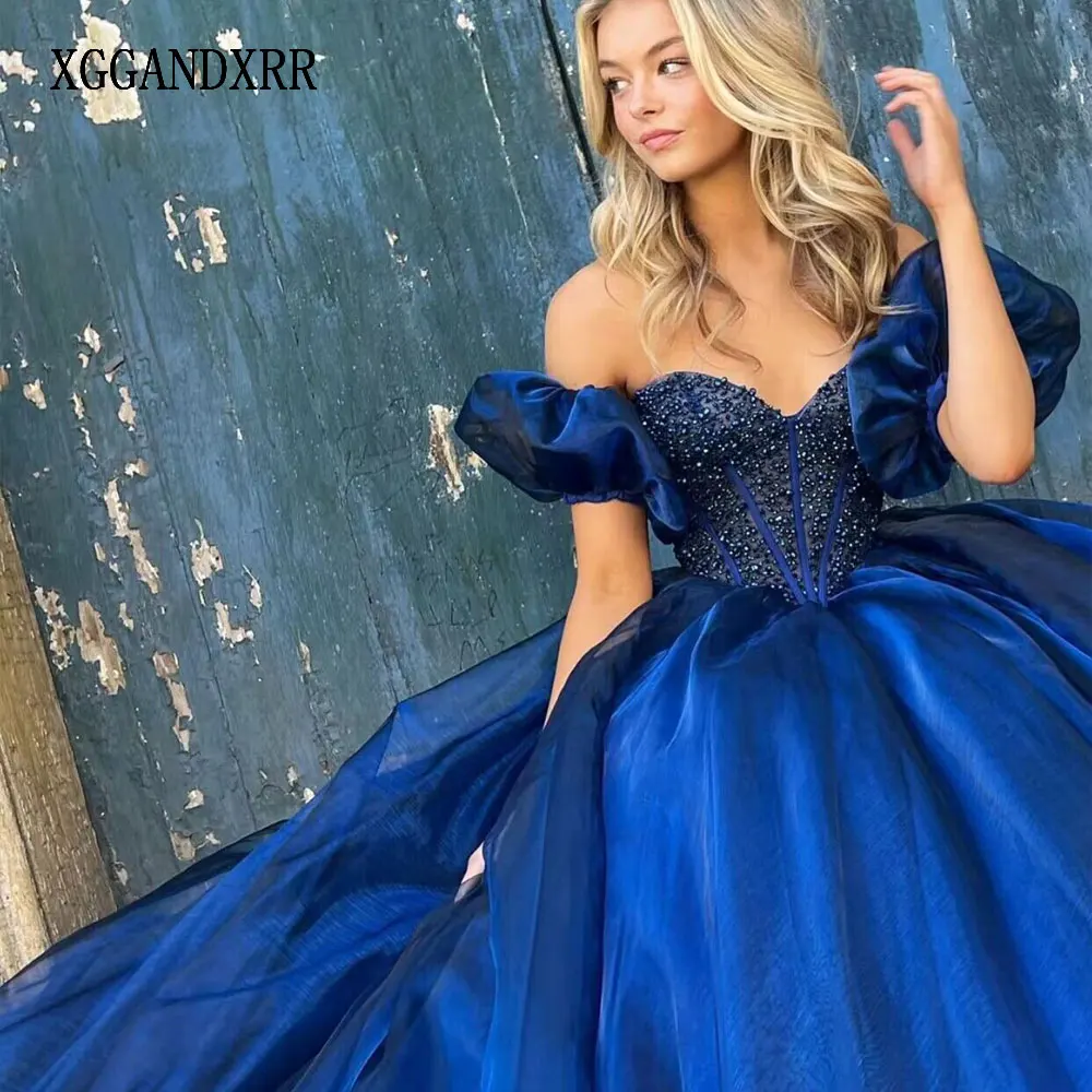 Elegante Vestido De Quinceañera De tul real, Vestido De baile De Organza con cuentas De perlas, Vestido De princesa dulce 16, Vestido De desfile, Vestido De fiesta De 15