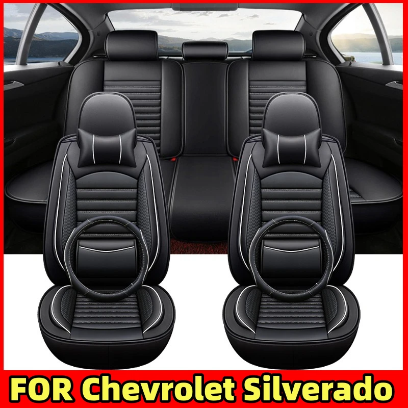 

Car seat cover artificial leather comfortable waist-fixed luxury full set 5 seat full wrap seat cover FOR Chevrolet Silverado