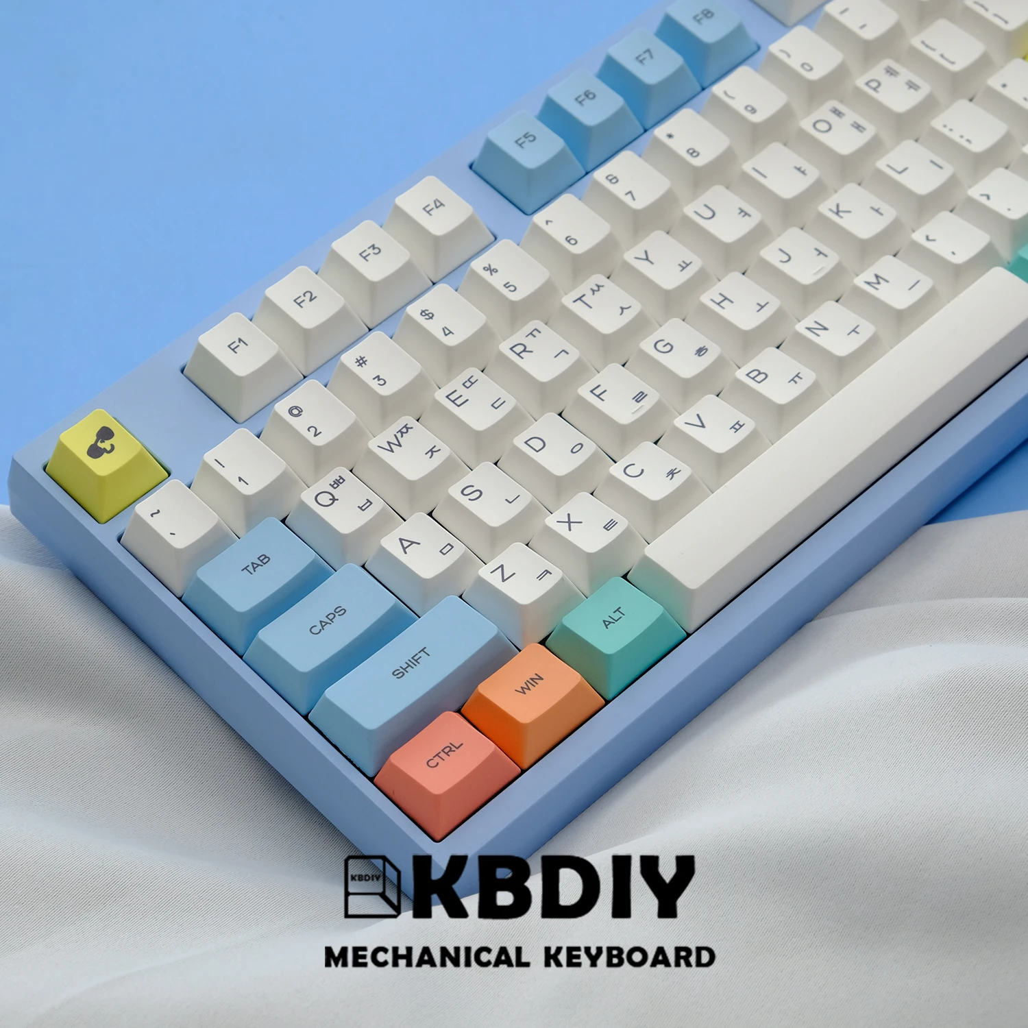 KBDiy Cherry Profile PBT-Tastenkappen, koreanische japanische Tastenkappe, Pastellkreide-Thema, MX-Schalter für mechanische Tastatur, KIT ISO 7U, 144 Tasten – Detail 19