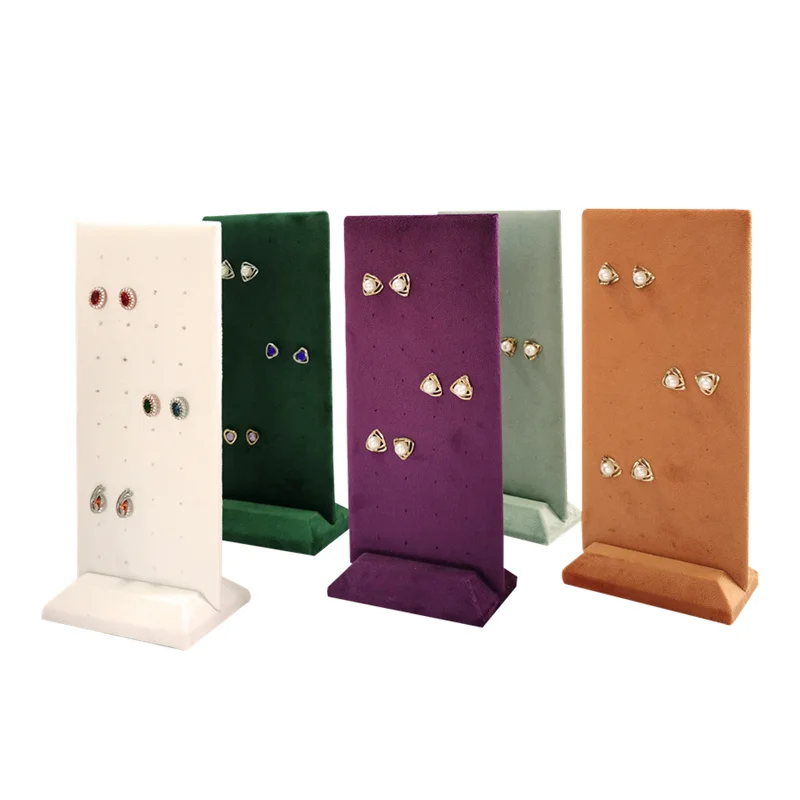 Earrings Display Orgnaizer 40 Holes High Quality Velvet Jewelry Rack Ear Stud Storage Holder for Home Dresser Multiple Colors