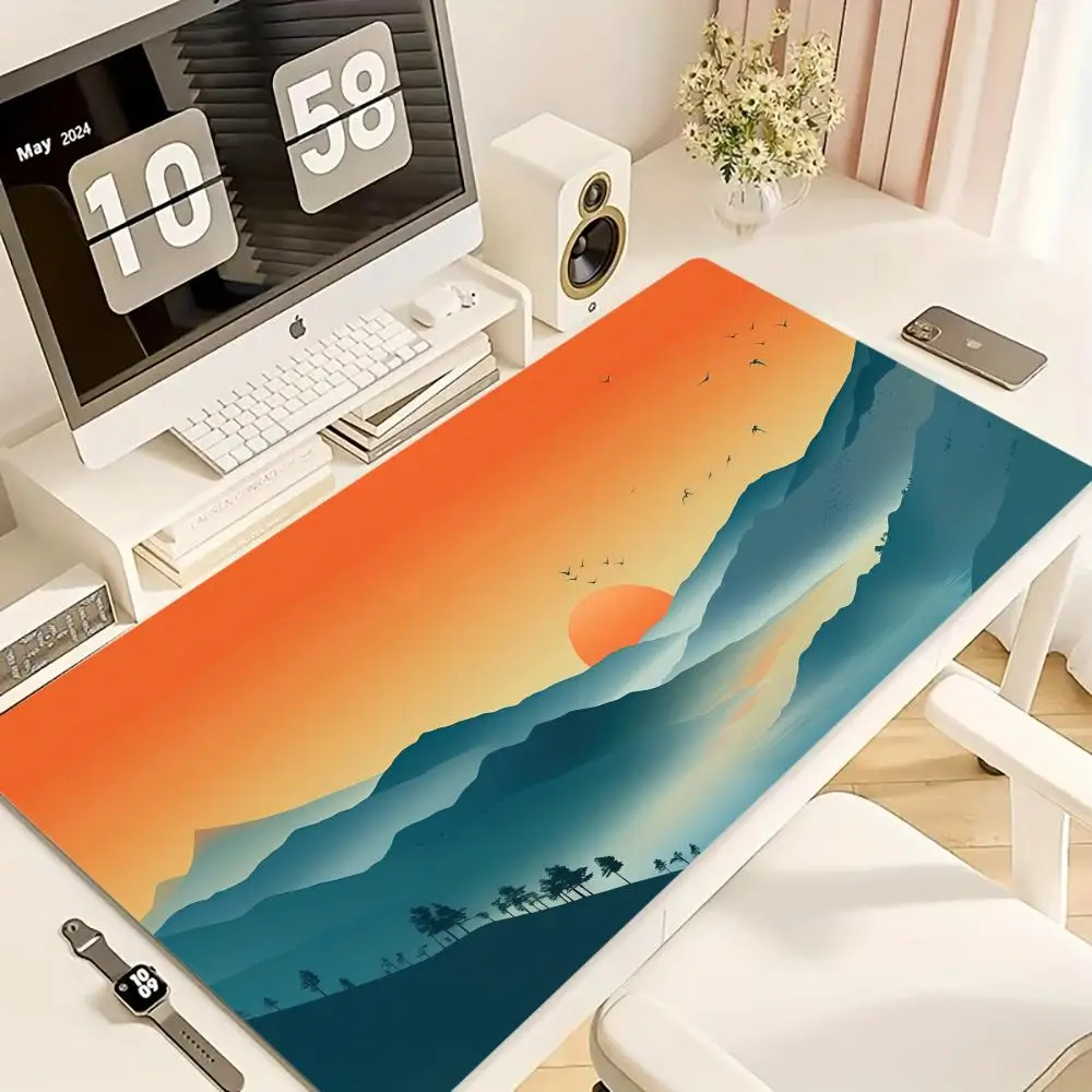 

Минималистичный пейзажный коврик для мыши XXL, компьютерные аксессуары, коврики для офисного игрового стола, противоскользящие коврики для игровой клавиатуры, коврики для мыши XL, настольные коврики