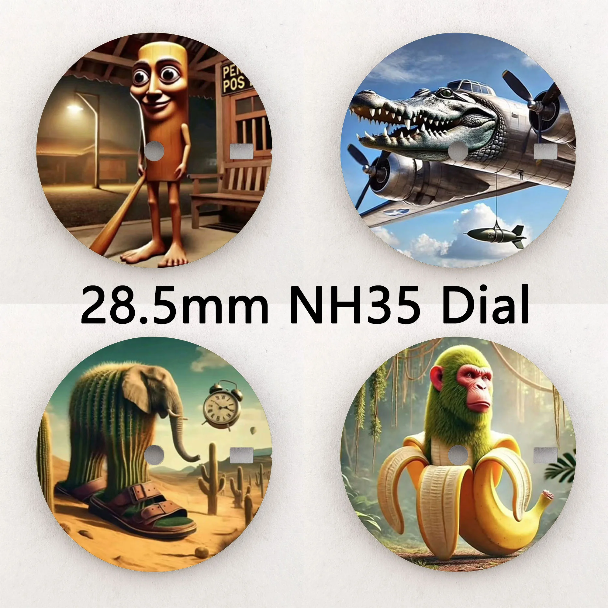 

New 28.5mm DIY watch dial tung tung tung sahar dial Suitable for NH34 NH35 movement Creative watch accessories parts NH35 dial
