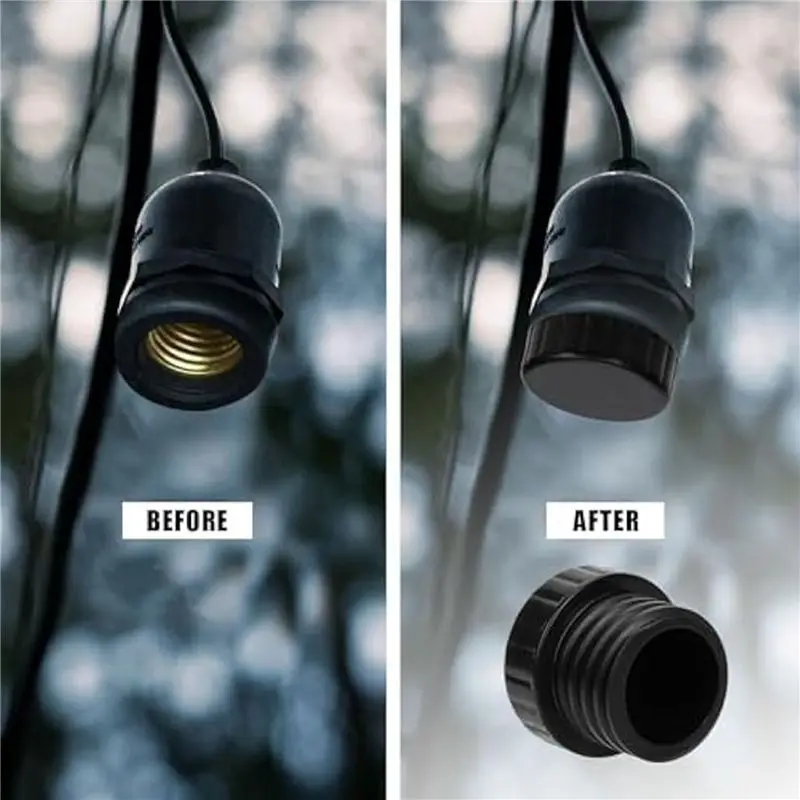 ABJN-32Pcs Light Socket Safety Caps Plugs,E26 Light Bulb Socket Cover End Caps Light Socket Protective Caps For String Lights