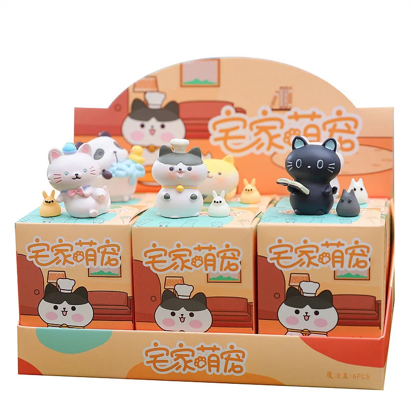 New Cute Cartoon Kitten Blind Box Series Figure Toy Gift Doll Ornaments For Children And Girls Surprise Box Desktop Decoration