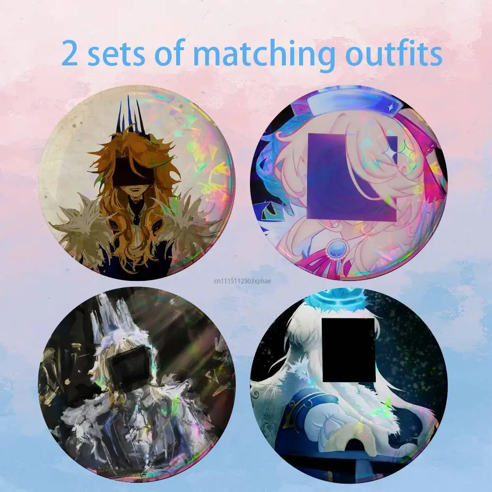 iTrapped F-Forsaken 2 piece set Badges On Backpack Jacket Cartoon Round Brooches Acrylic Button Pins Collection Gifts