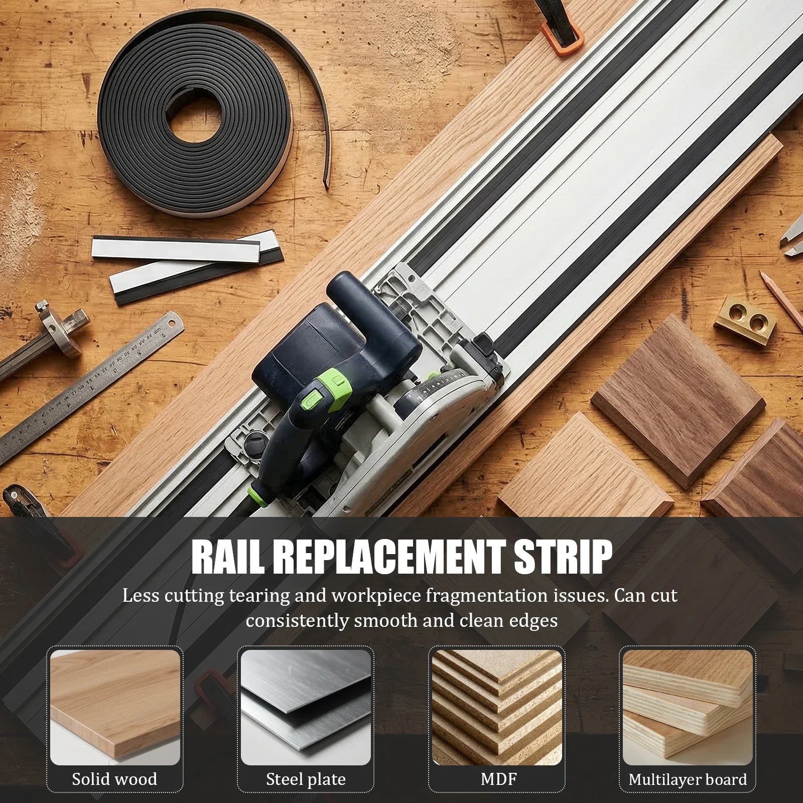 158inch Splinter Guard Replacement Strip Strong Self-Adhesive Anti-Splinter Tape for Makita/DeWalt/Milwaukee/Festool Track Saw G - view 4
