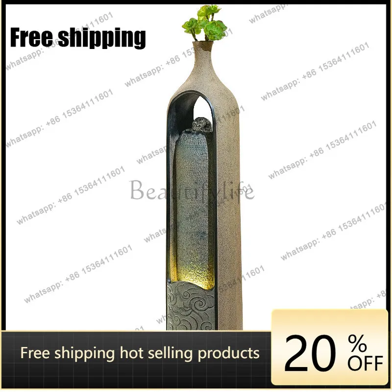 LS indoor flowing water ornament circulation entrance landscaping lucky office feng shui generating wealth floor decoration