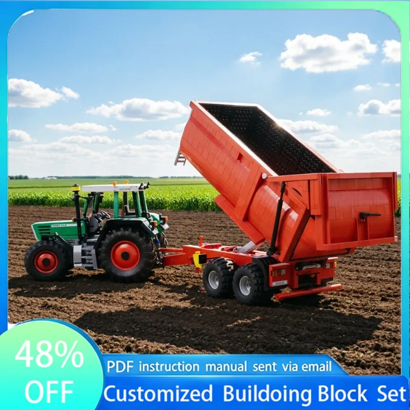 

2618 pcs MOC Customize City Engineering Exquisite Self Dumping Trailer Model DIY Technology Building Blocks Toys Birthday Gifts