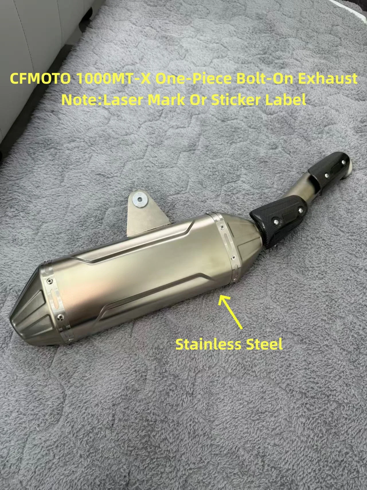 1000MT‑X Special Mid‑Rear One‑Piece Fish‑Mouth Exhaust, Stock Direct Bolt‑On, OEM Rear Section Direct Replacement
