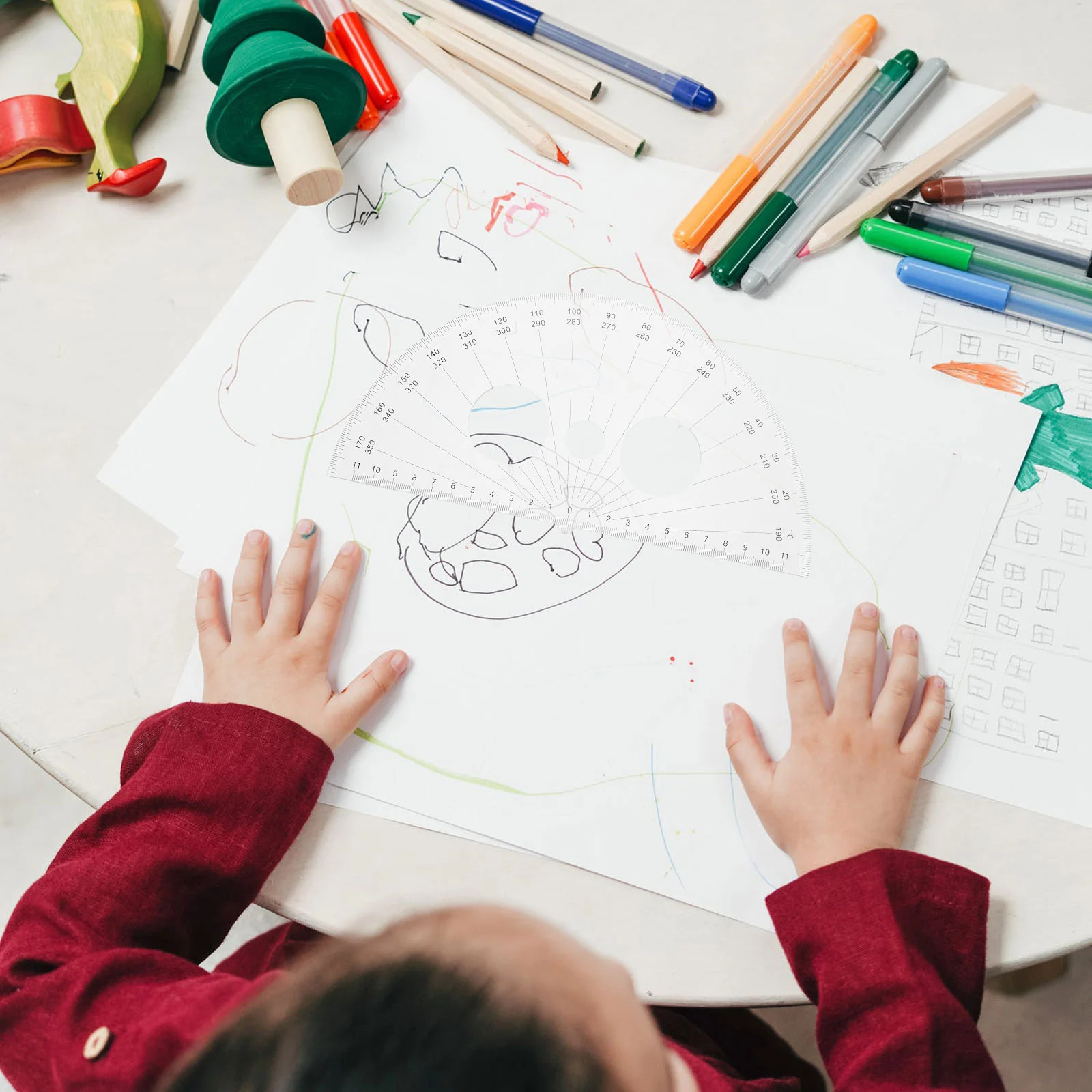 

Protractor for Geometry 180 Degrees Math Small Students Supplies Clear Plastic Protractor for Drawing Measuring Tools Angle