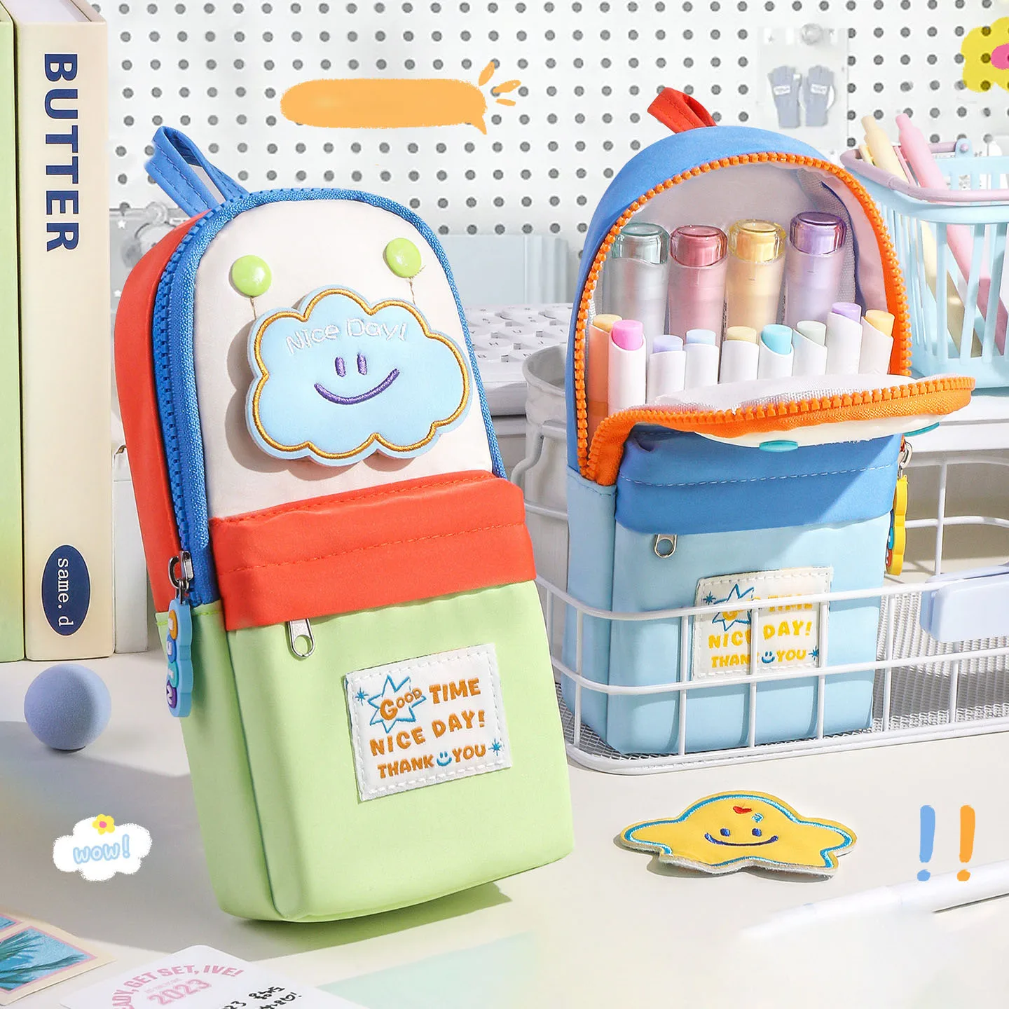 Kawaii Pencil Case Large Capacity Waterproof Multilayer Organizer Cartoon Design for Students Back To School Supplies Kids Gift
