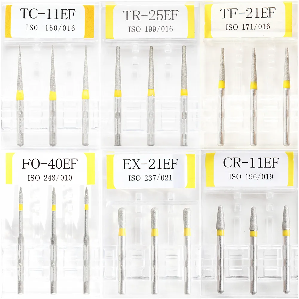 1 Pak alat bor Dental berlian, FG 1.6mm opsional cocok untuk kedokteran gigi alat poles ukir Handpiece kecepatan tinggi