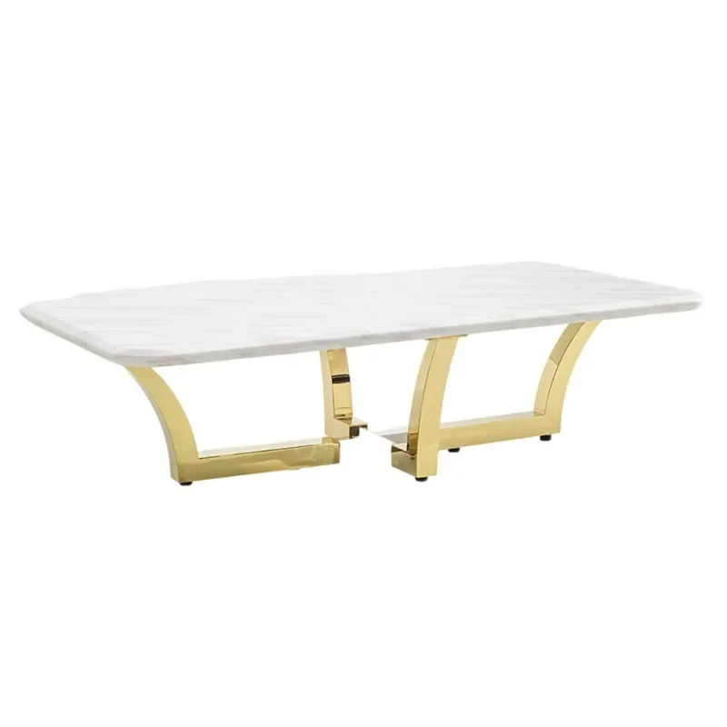 

Modern simple household high-end large flat-layer stainless steel rectangular tea table