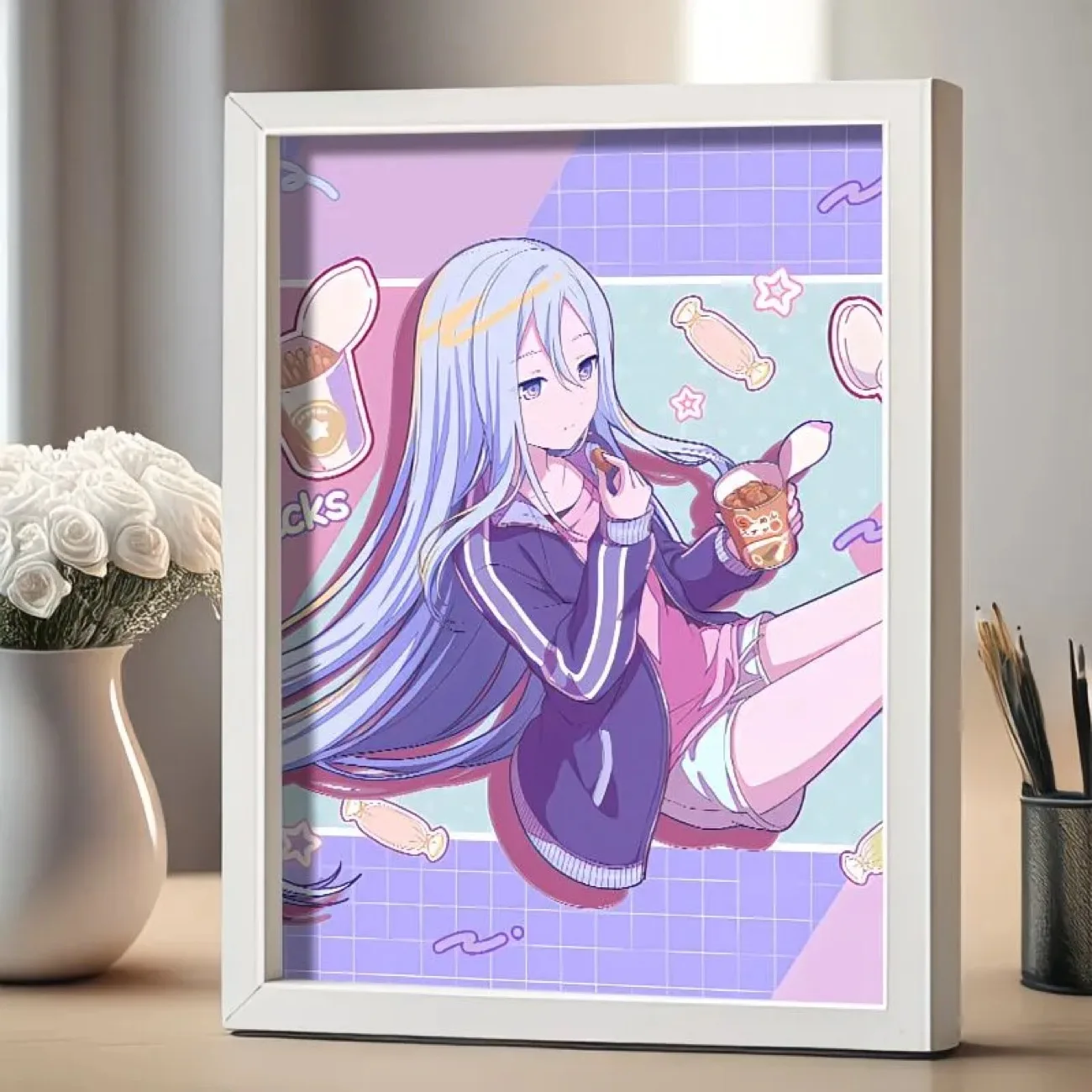 애니메이션 월드 플랜 컬러풀 스테이지 샤오자키 기념 사진 액자 코스프레 만화 장식품