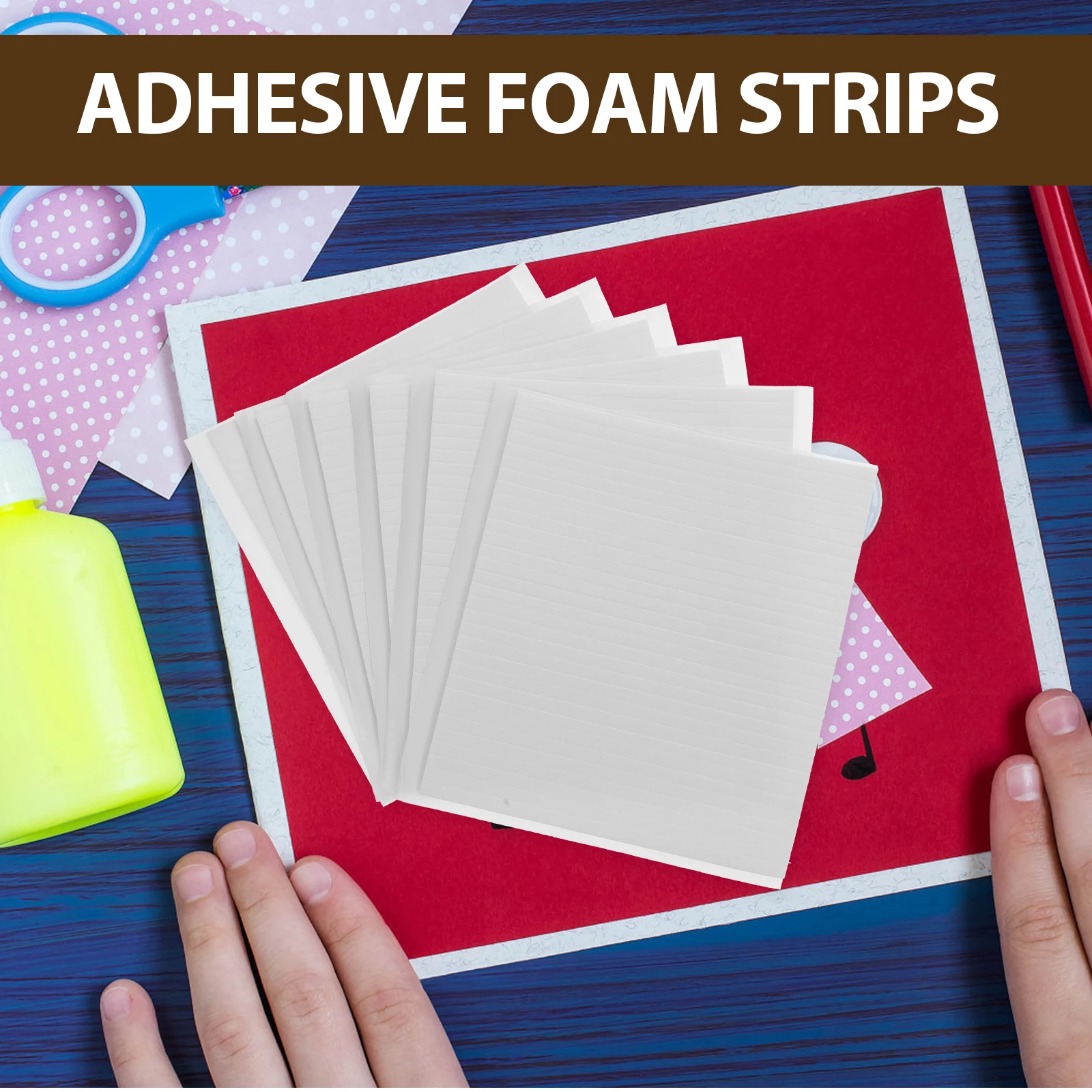 6 Sheets Tape Eva Double-sided Strips Self Adhesive for Card Making Sticky Glue Crafts Scrabooking White Sticker Supplies