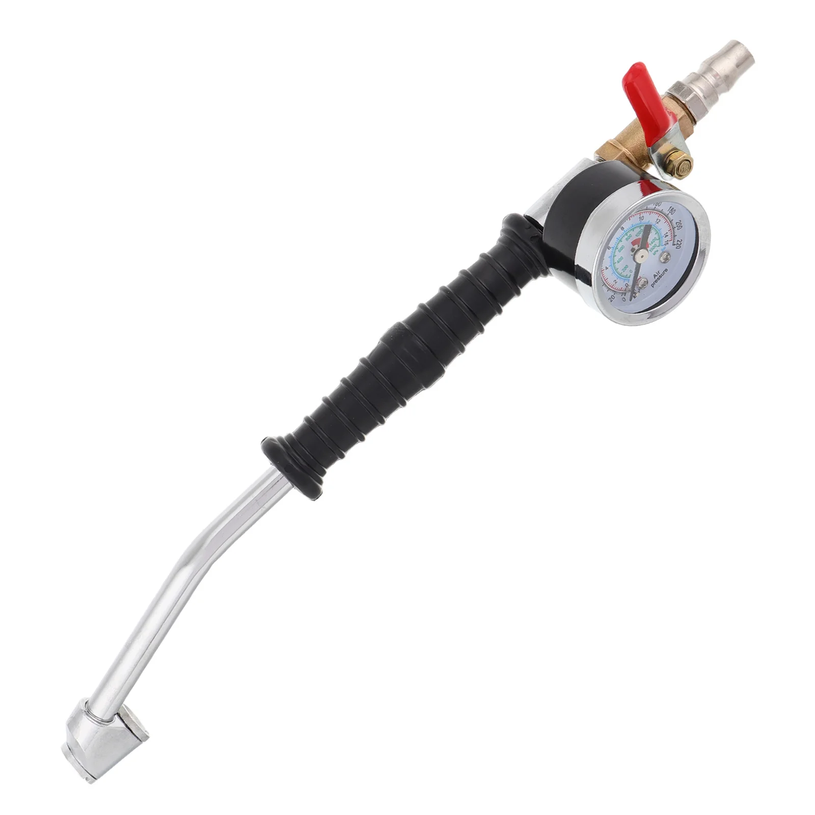 

Heavy Duty Tire Inflator Nozzle Extended Bent Head Rapid Inflation Truck Tire Air Pressure Gauge Durable Accurate Gauge