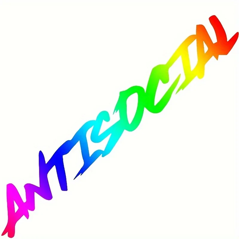 Cross-border Exclusive Reflective Car StickersAntisocialEnglish alphabet car sticker front windshield sticker