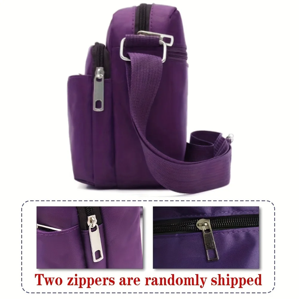 Personalized Customization List Shoulder Crossbody Bag High-quality and Durable Purple Women's Multi-layer Storage Bag Durable