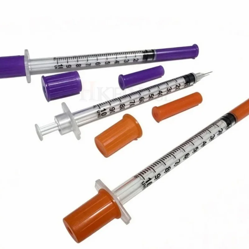 100Pcs 0.3ml/0.5ml/1ml Sterile Individually Syringe 29Gx13mm 31G 8mm 6mm needles for Pet Veterinary Lab Industrial Dispen JJ5366