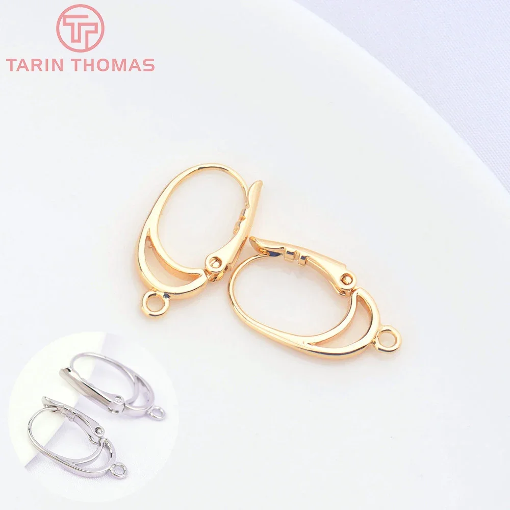 (4770)6PCS 10.5x19.5 มม.1.5 มม.24K Gold สีทองเหลืองต่างหู Hoop ต่างหู Clasp คุณภาพสูง DIY เครื่องประดับทําอุปกรณ์