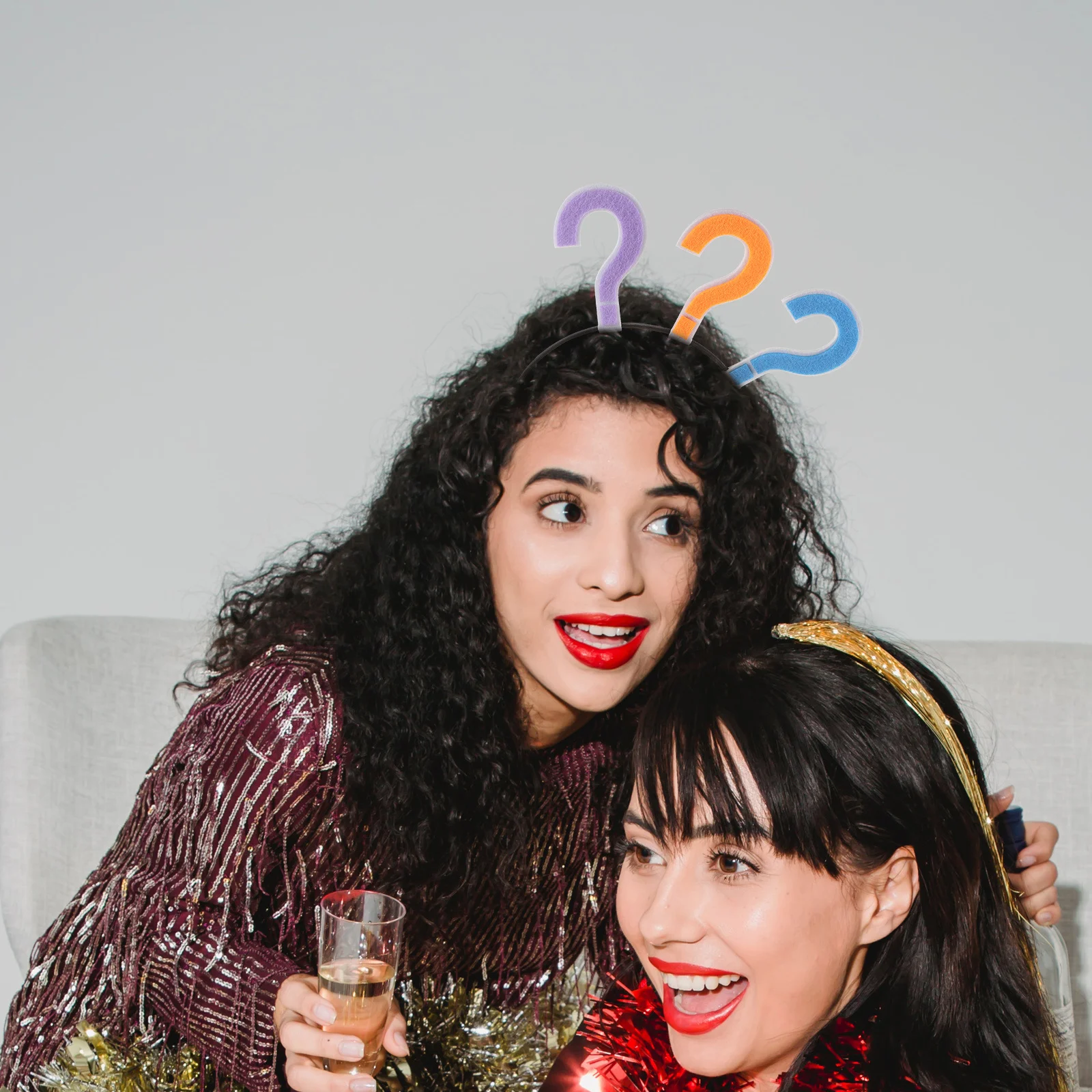 

3Pcs Entertaining Question Mark Hair Bands Creative Headwear for Party Carnival Festival Dress Up Photo Props Humorous Hair