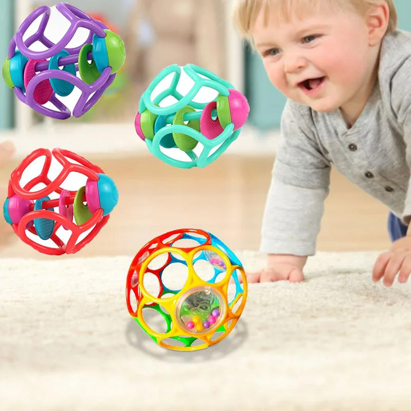 Baby Rattles Soft Hand Bell Grasping Hole Ball Game Newborn Teether Toys Baby Sensory Development Toy Catch Toys for Children
