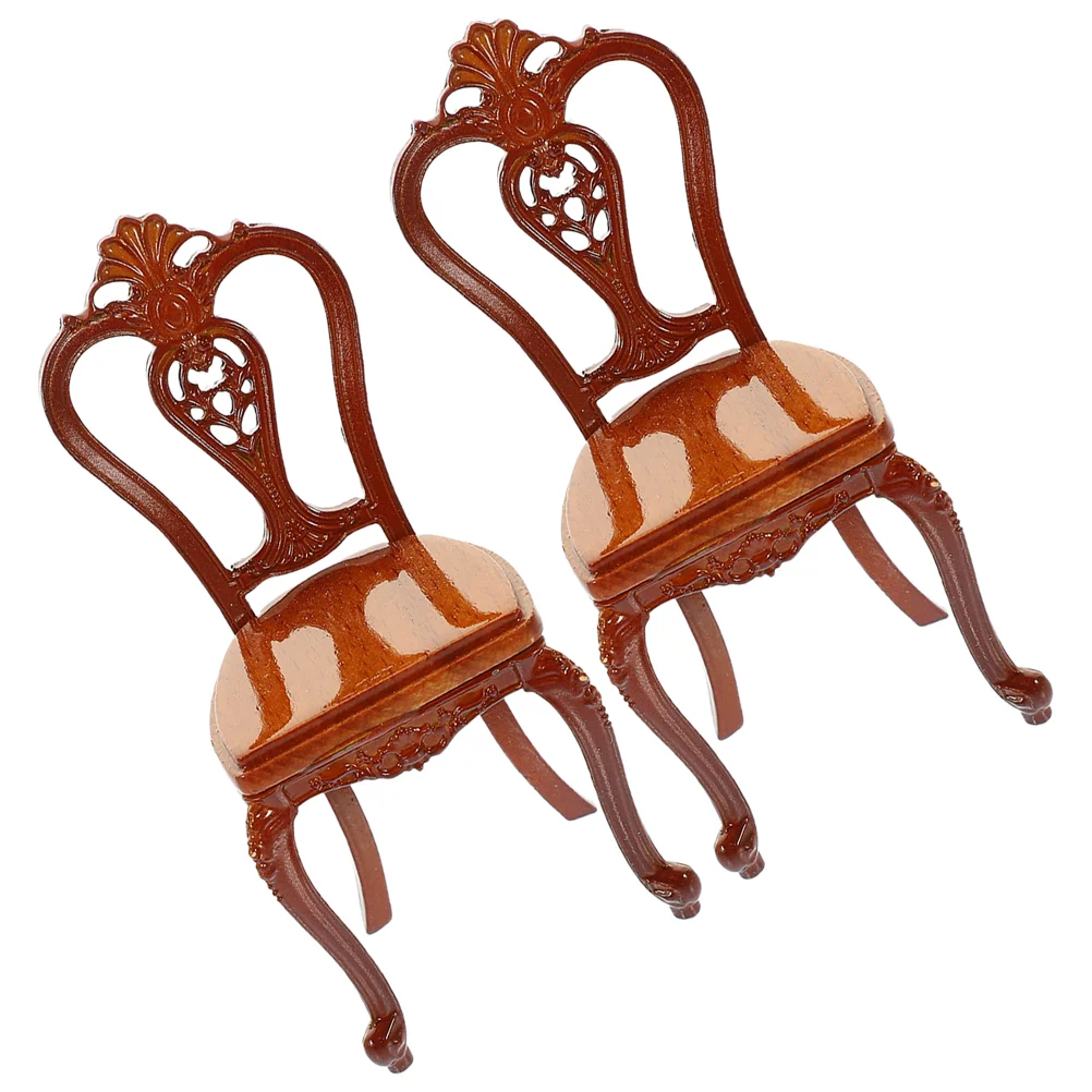 Mini Back Chair Ornaments Accessories House Furniture Adorn Miniature Tiny Decor Retro