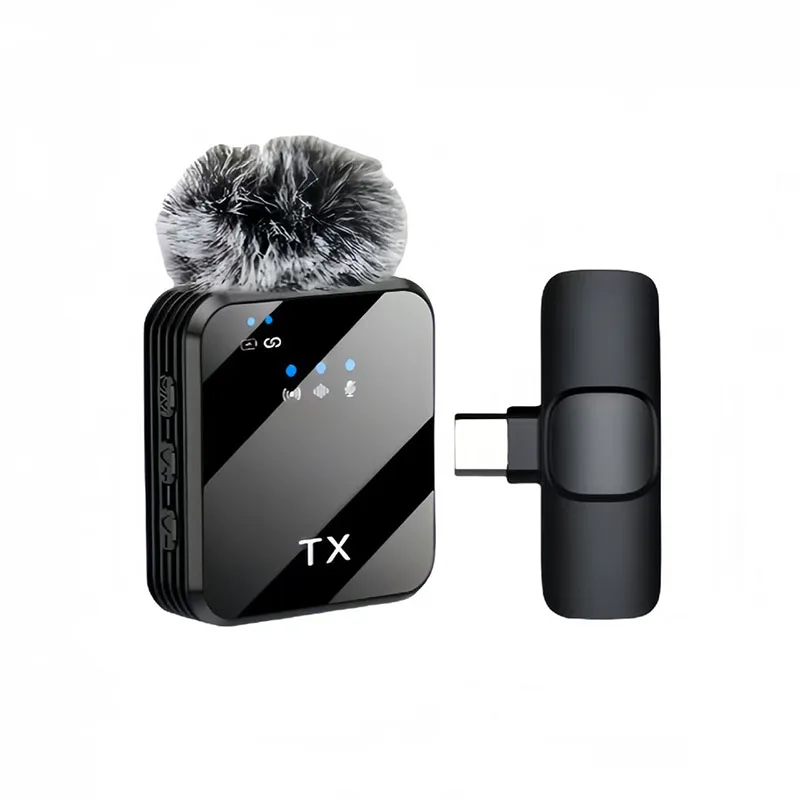 2IN1 Wireless Lavalier Microphone for Camera/iPhone/Android Broadcast Microphone for Video Recording Podcast Noise Reduction mic