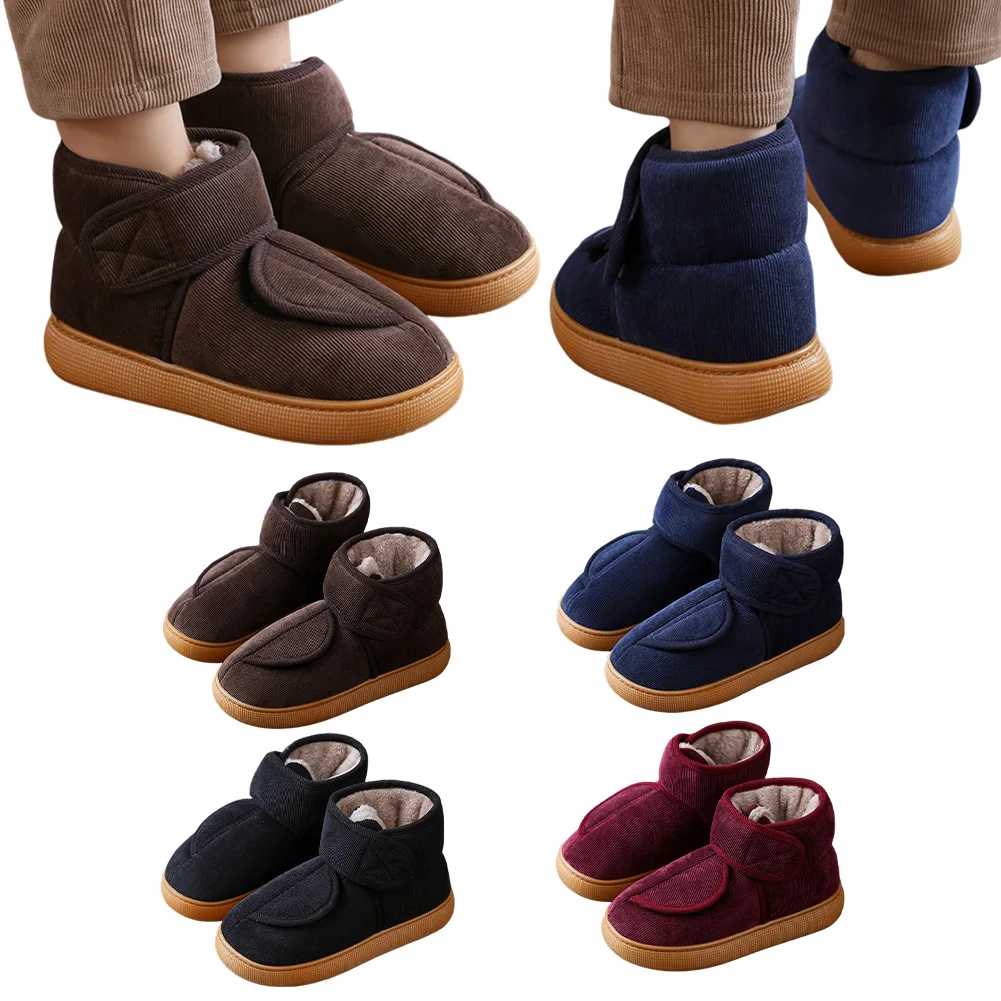 

Women's Men's Diabetic Boots Extra Wide Width Lymphedema Shoes Warm Slip-on Walking Shoes Adjustable Closure for Swollen Feet