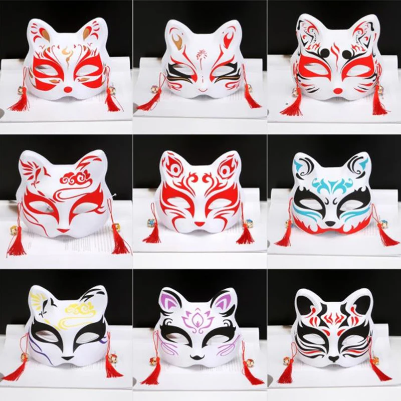 1pc Anime Fuchs Masken PVC halbes Gesicht Katze Maske Maskerade Festival Party Cosplay Requisiten – Detail 2