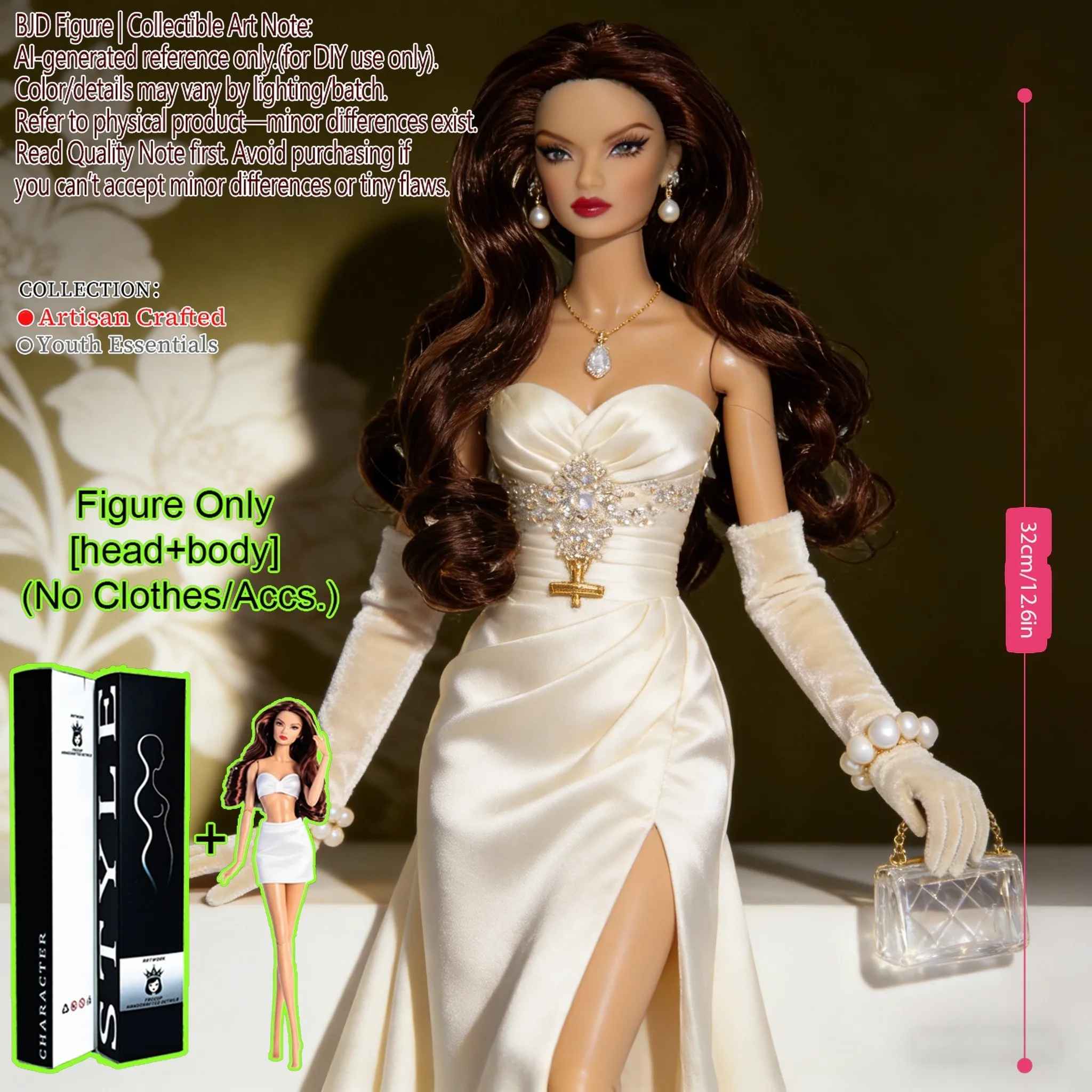 

1/6 Scale BJD Supermodel Doll 12 Joint Articulated Body Realistic Skin Collectible Nude Doll For Decoration Gift