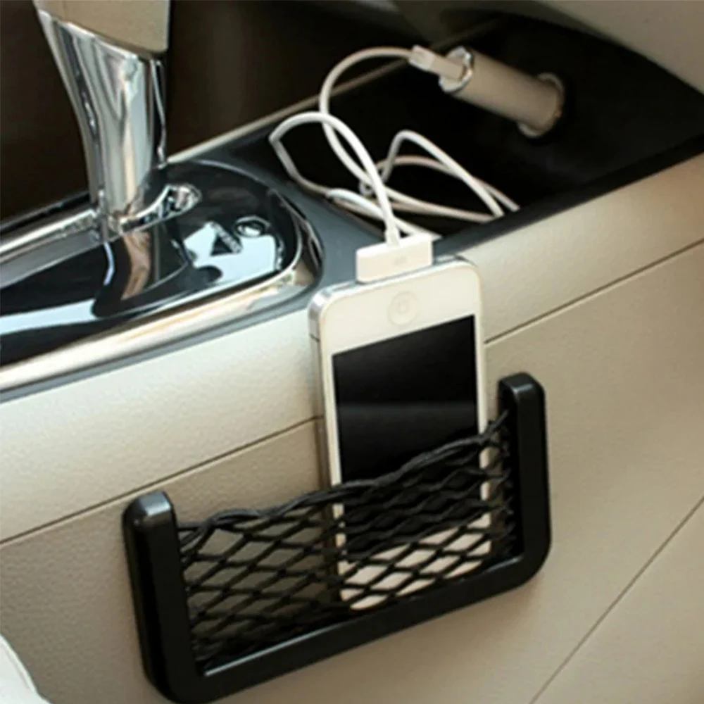 Universal Car Organizer Mesh Storage Bag Net Pocket Mobile Phone Holder Auto Accessories Multi Function Storage Net Pocket