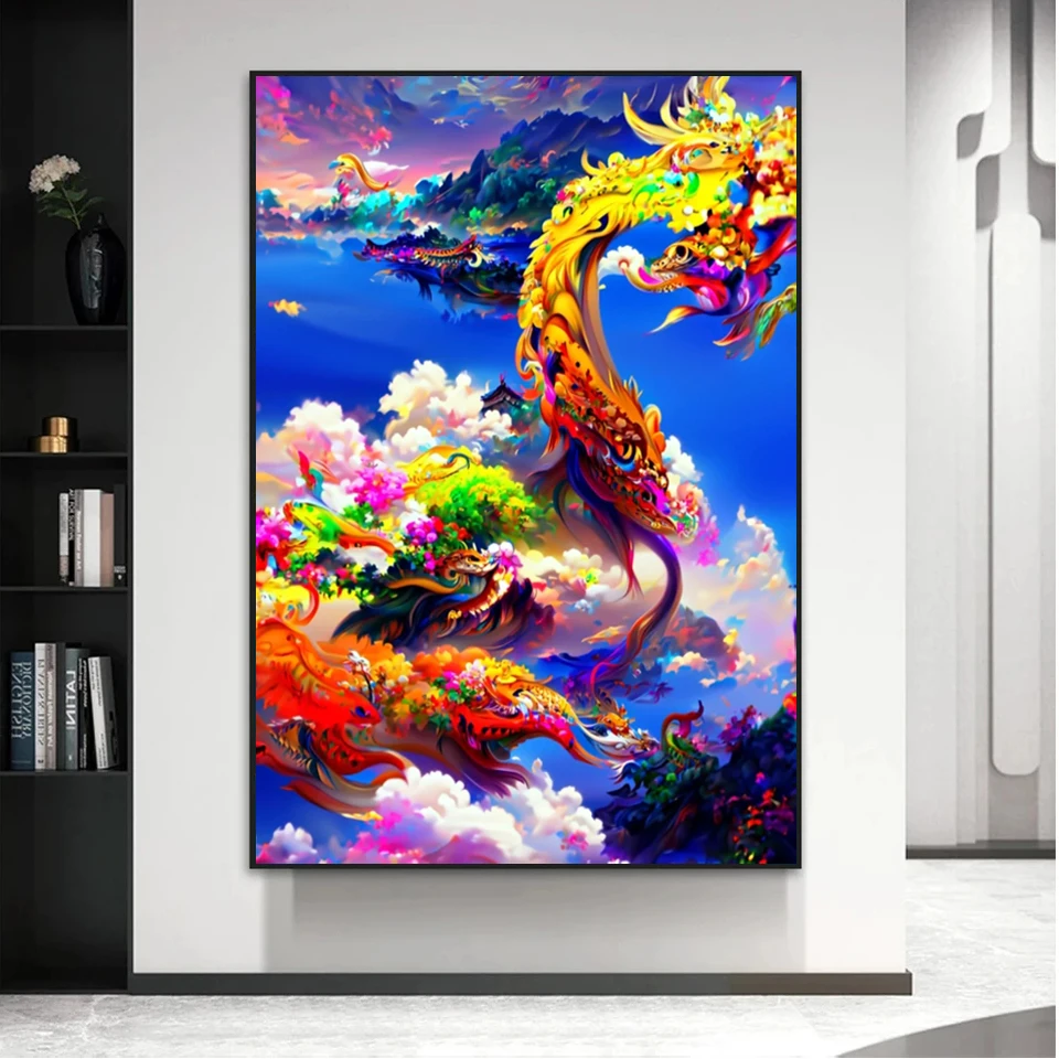 5d diy Diamond Painting New Dragon in the Cloud Rhinestone Dream landscape Picture Diamond Embroidery Mosaic Cross Stitch