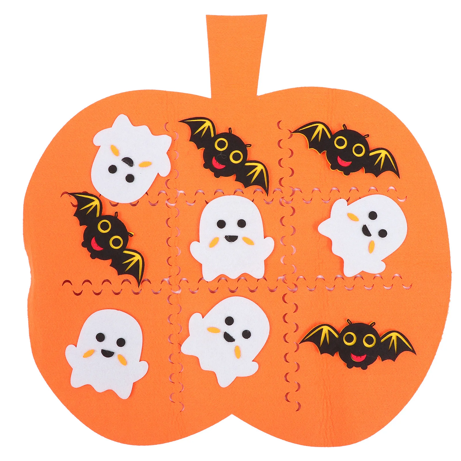 Portable 3x3 Toe Game Pad with Ghost Bat Shapes Educational Puzzle for Children Cognitive Development Foldable Fun Party