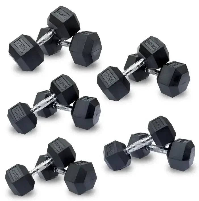 hot selling home weight lifting equipment dumbbell set cheap gym home body fitness  rubber coated dumbbell