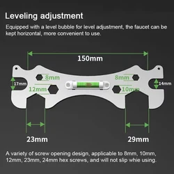 Special Wrench Tools with Level Bubble Shower Faucet Installation Bathroom Multifunctional Stainless Steel Level Removal Wrench
