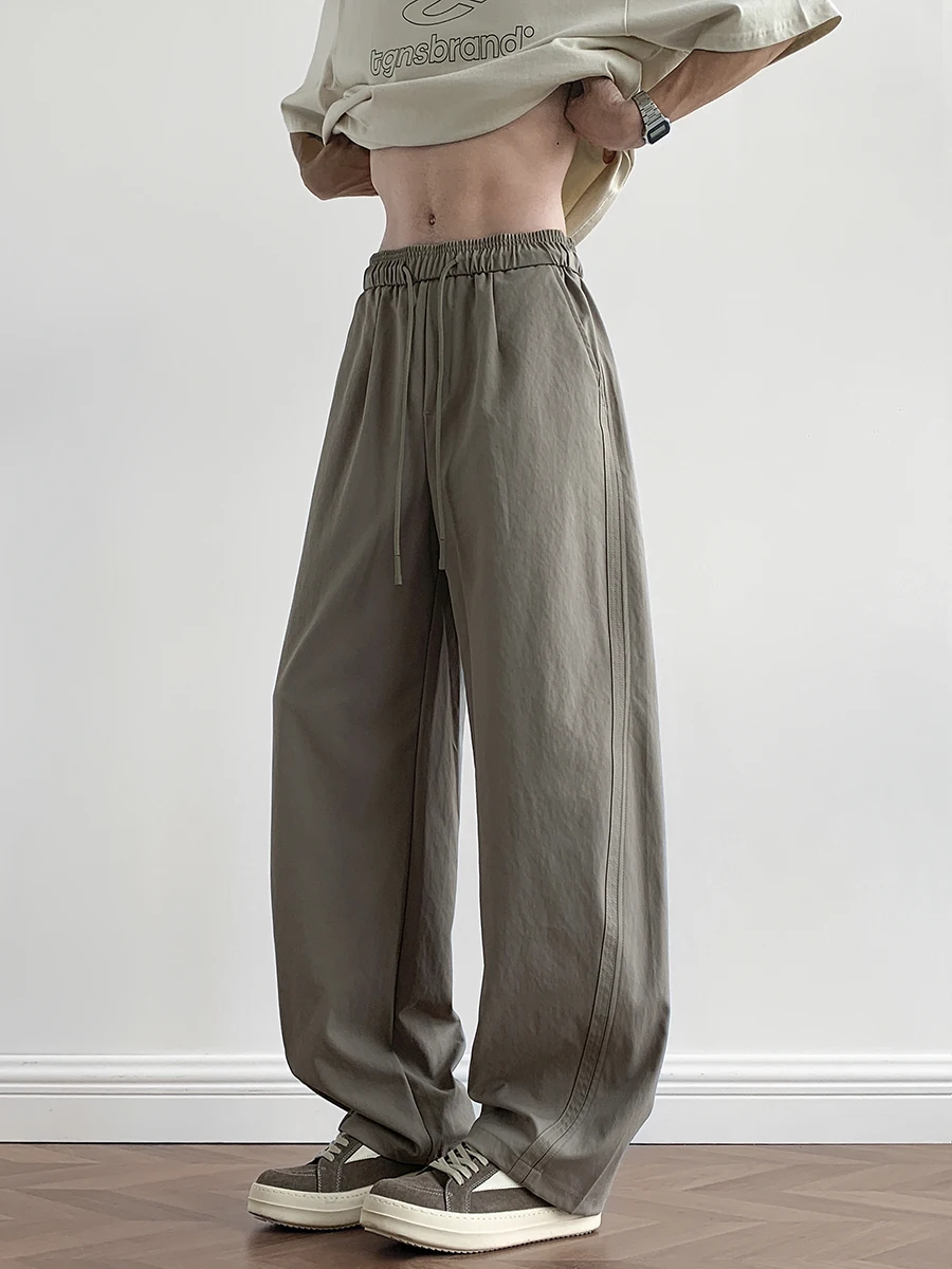 

Casual Straight Leg Workwear Pants Men's Loose Fit Durable Anti-Wrinkle Trousers Fashionable Brand Youthful Everyday Wear