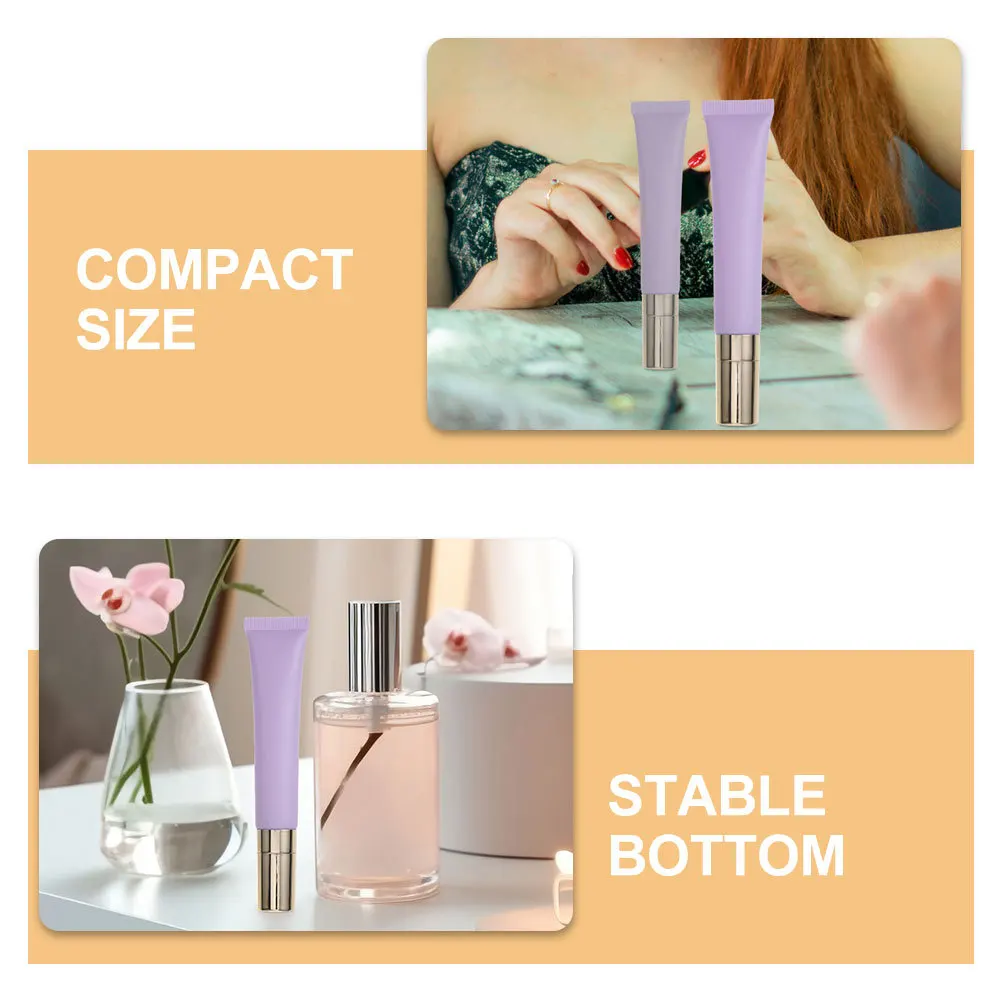 

2Pcs Eye Cream Tubes Refillable Empty Cosmetics Dispenser Compact Travel Cream Tube Lightweight Portable Essential Oil