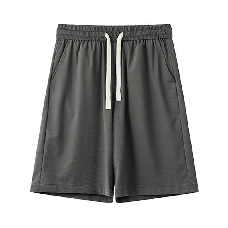 속건성 아이스 실크 드레이프가 적용된 남성용 여름 메쉬 스포츠 반바지는 농구, 축구 및 가족 나들이에 적합합니다.